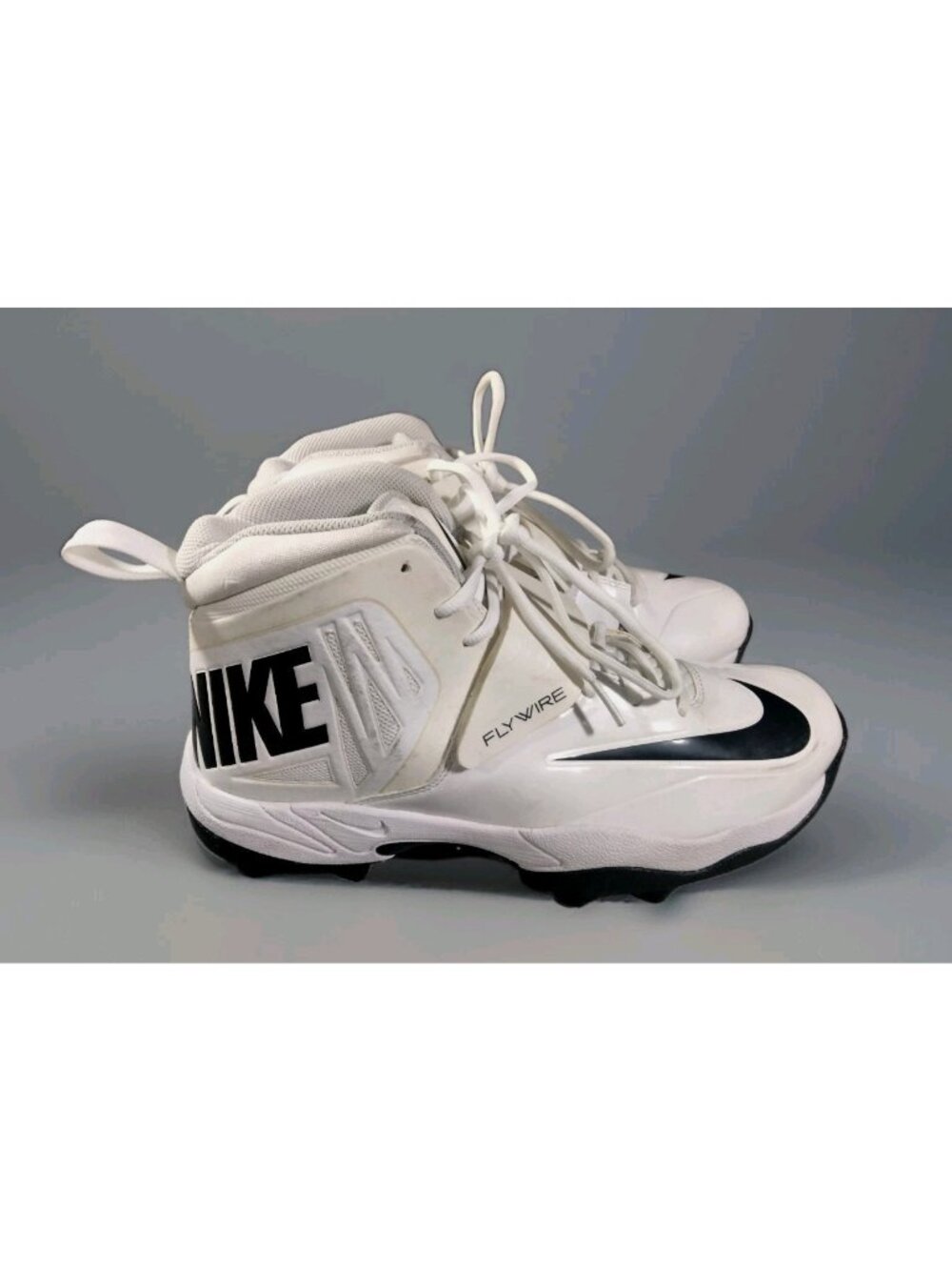 Nike Men 10.5 ZOOM CODE ELITE 3/4 Shark FlyWire Football Cleats White 603350-101